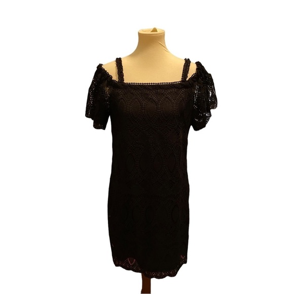 WHBM Lace Overlay Cold Shoulder Dress - Picture 10 of 16